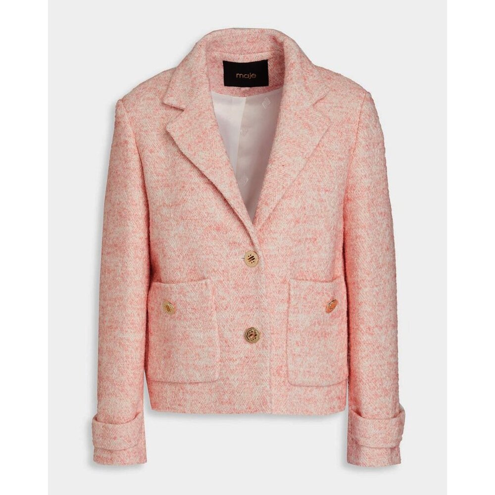Maje Soft Pink Tweed Blazer